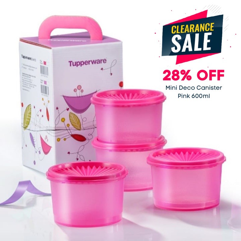 READY STOCK Tupperware Mini Deco Canister 600ml