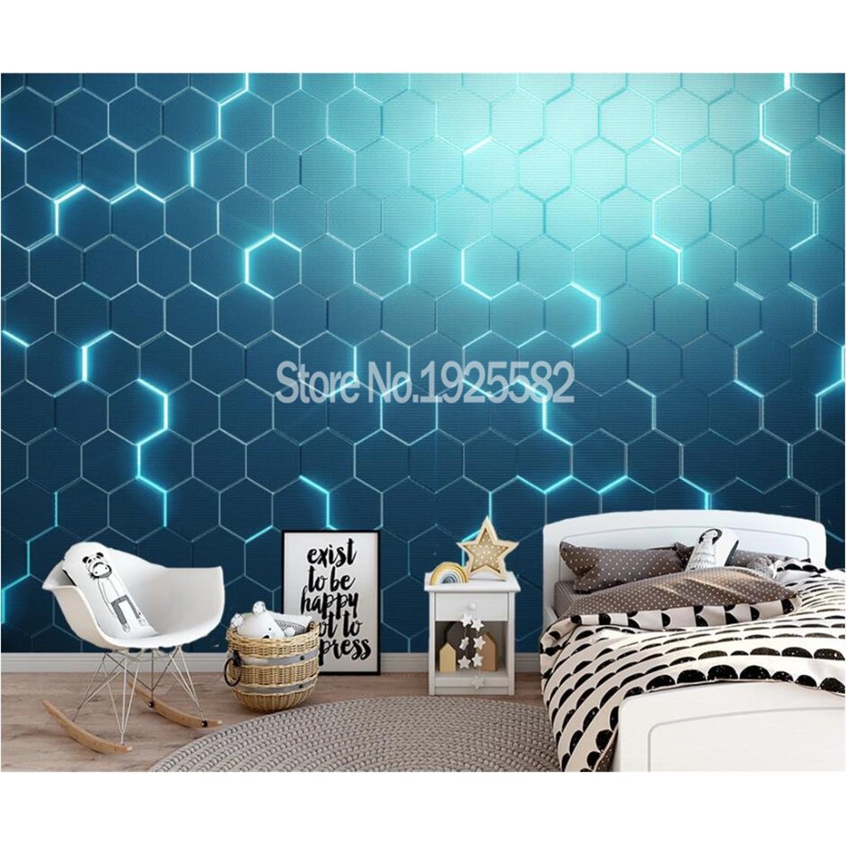 Custom 3D Modern Technology Sense Abstract Geometric Background Wall Paper Game  Room Office Industrial Decor Mural Wallpaper 3D | Shopee Malaysia