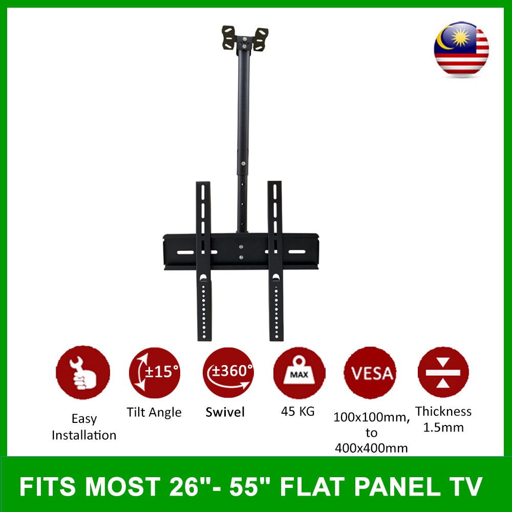 Lcd Led Tv Tilt Ceiling Wall Mount Tv Bracket Fits Most 26 55 Inch