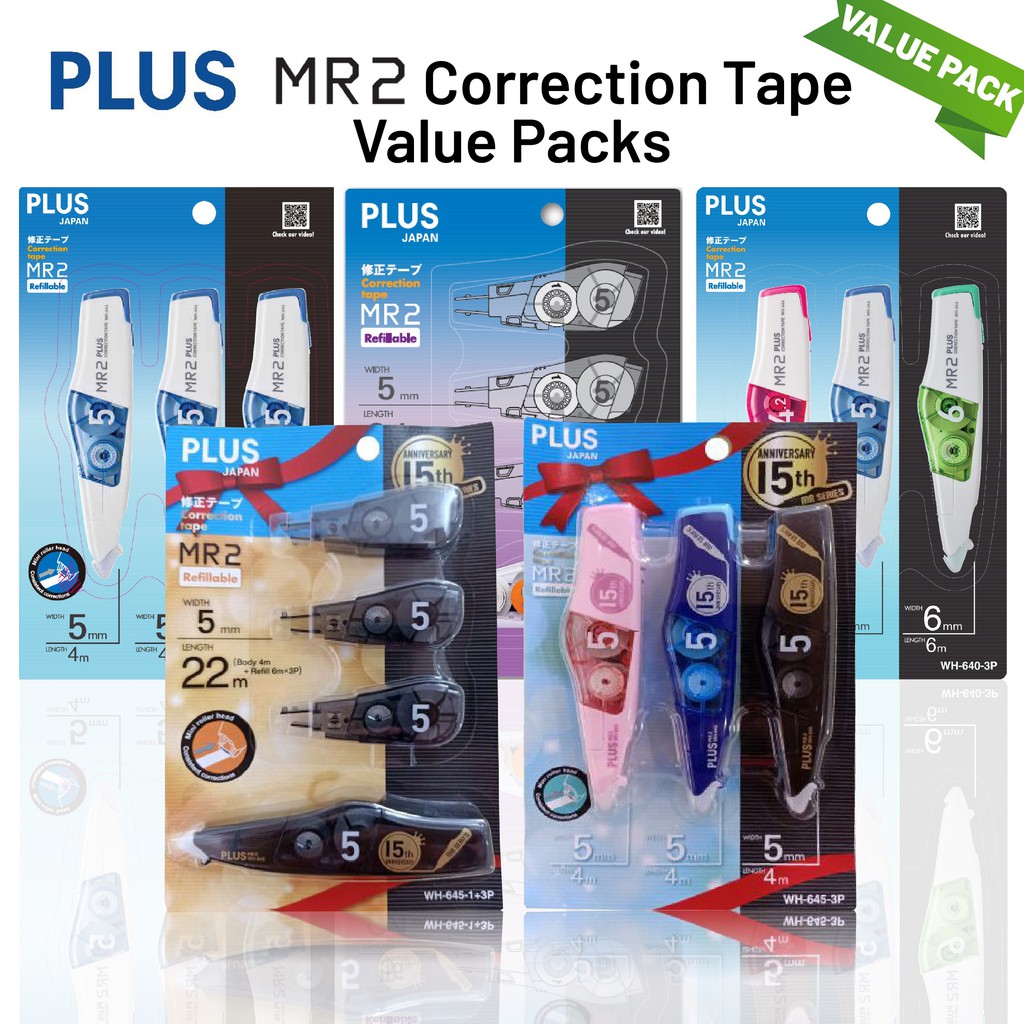 PLUS Whiper MR2 Correction Tape Value Packs *Regular & Limited Edition