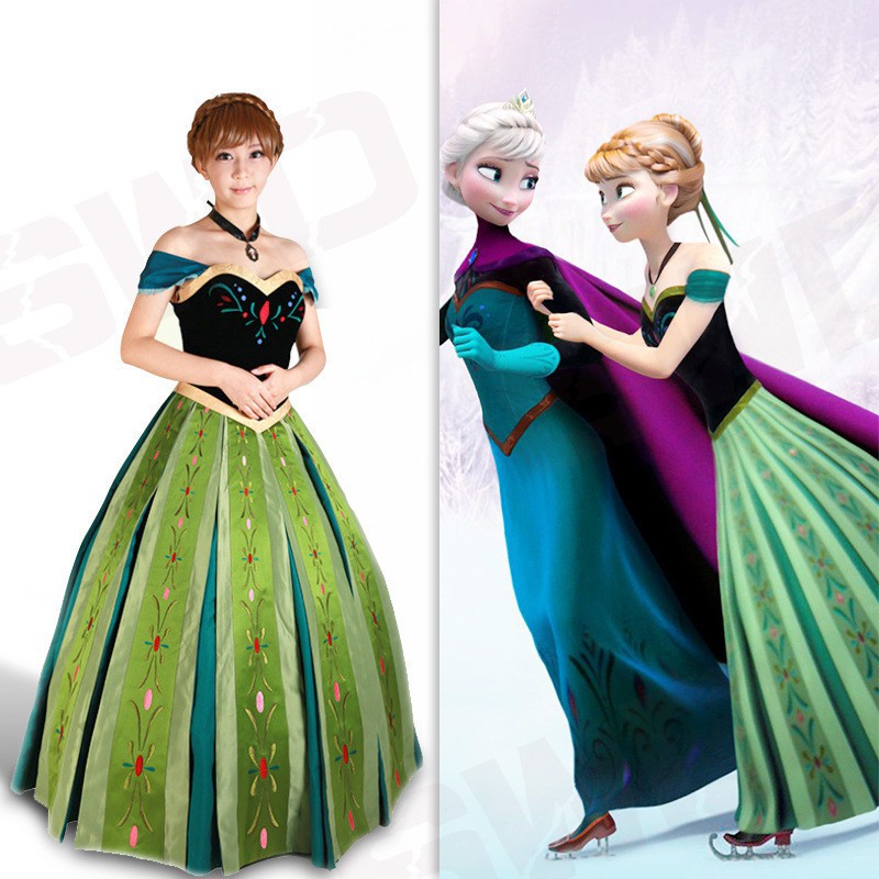 elsa and anna coronation dresses