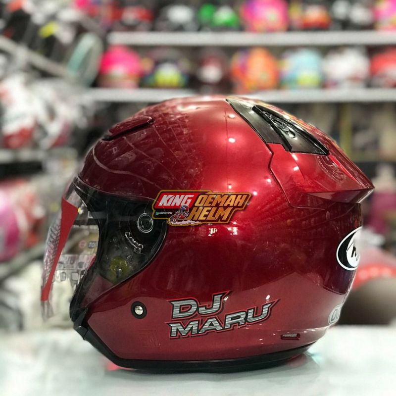 Helmet KYT DJ MARU RED MAROON HALF FACE KYT DJMARU RED MARUN Helmet