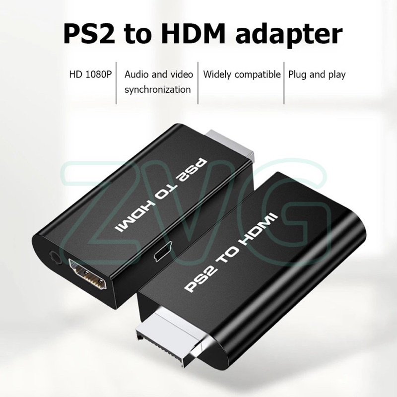 Portable PS2 to HDMI 480i/480p/576i Audio Video Converter with 3.5mm