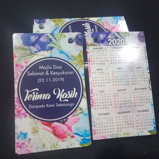 Pocket Calendar  500pcs  Shopee Malaysia