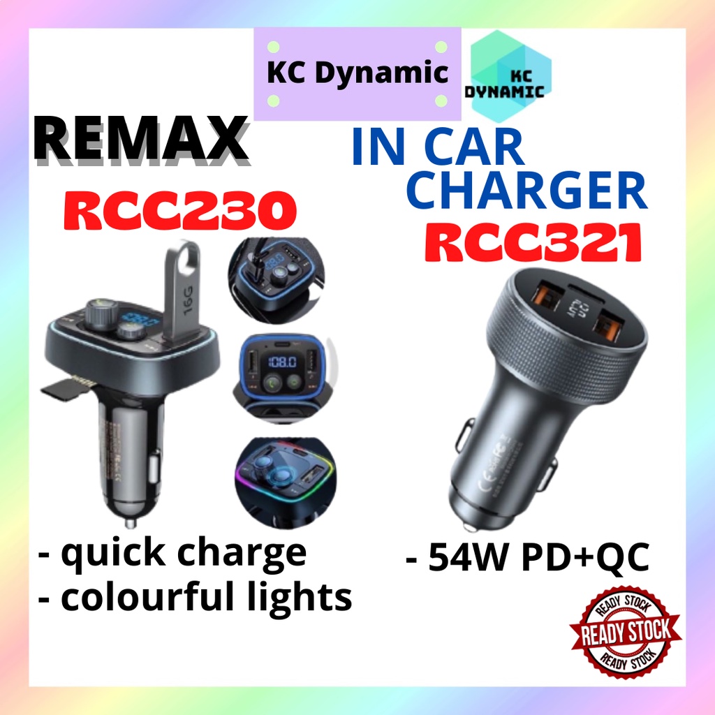 REMAX RCC230/RCC321 Colourful LED Display Car Charger Bluetooth V5.0