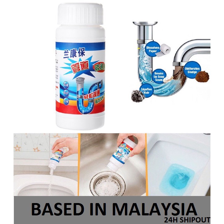 READY STOCK Sink Drain Clog Remover Cleaning Powder Quick Foam Dredging
