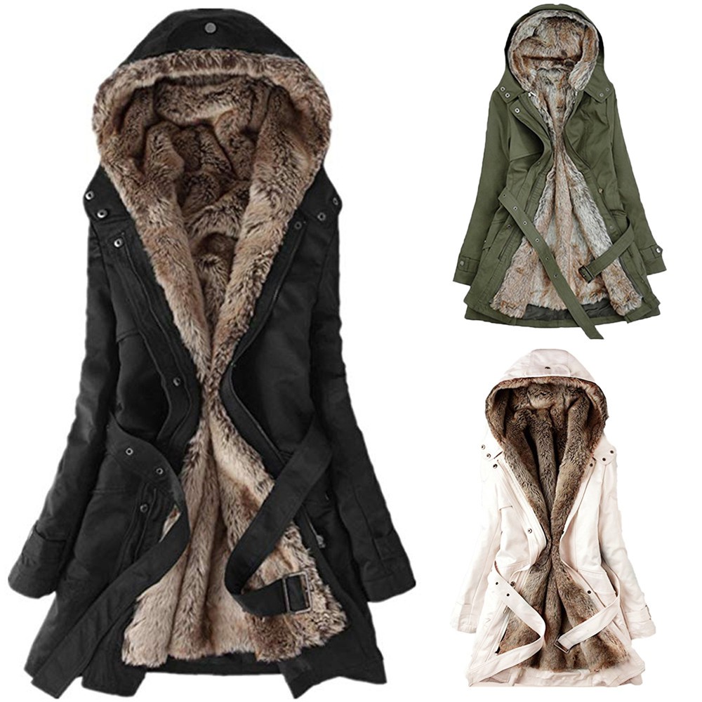 fur lined hooded coat womens