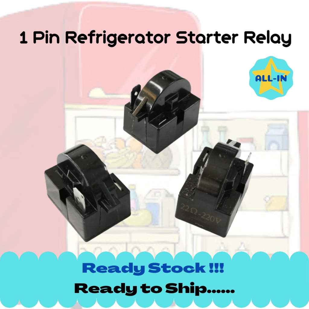 Relay Peti Sejuk Refrigerator 1 Pin Start Relay Fridge PTC Starter