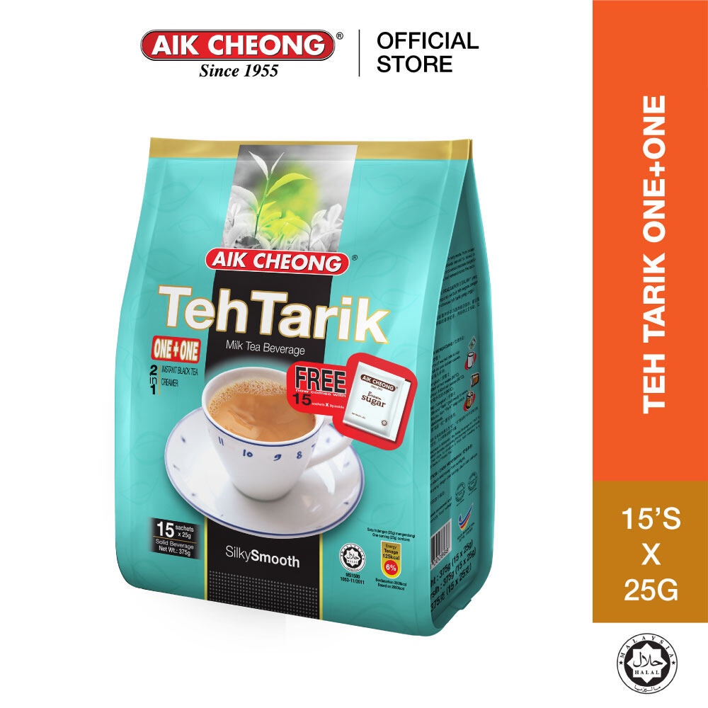 AIK CHEONG Teh Tarik 2in1 375g (25g x 15 sachets) - No Sugar | Shopee ...