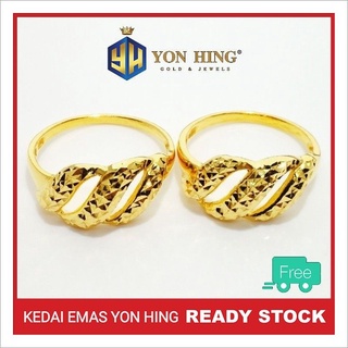 Cincin X 2 Tone Emas 916 Saiz 19, 20 Yon Hing  Shopee Malaysia