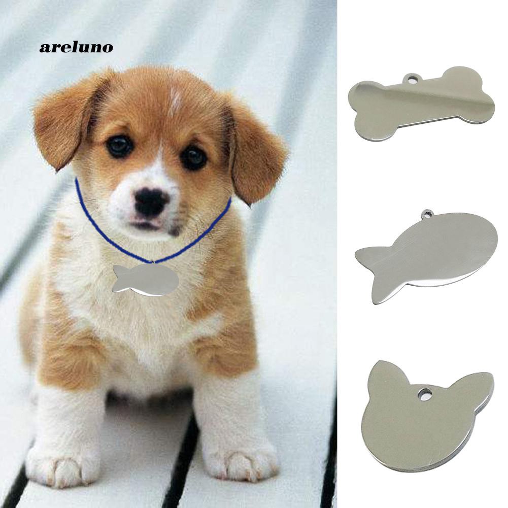 Fish Shape ID Tag Engraved Dogs Cats Anti-lost Name ID Tag Collar Pendant S