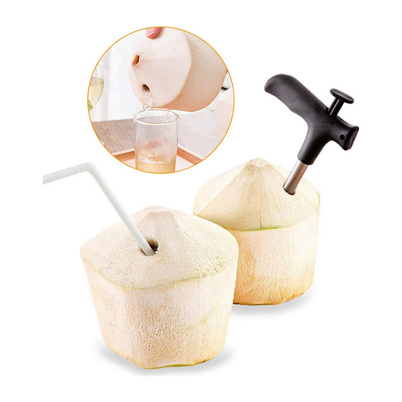 Stainless Steel Coconut Opener Opening Driller Cut Hole Tool Fruit Openers Tools Durable Knife Hole Tool Kitchen Accessaries