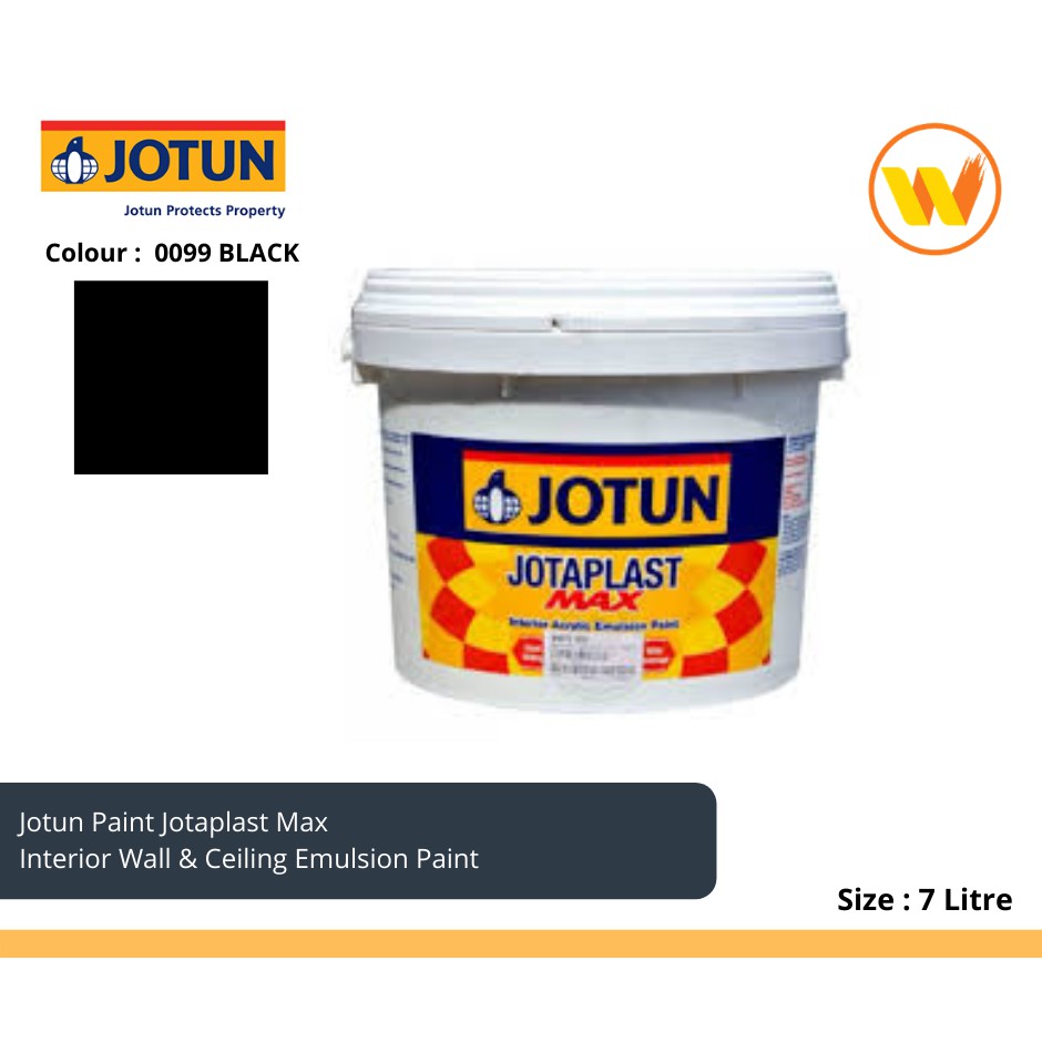 7Litre Jotun Jotaplast Max 0099 Black 7L (Interior Matt Wall & Ceiling ...