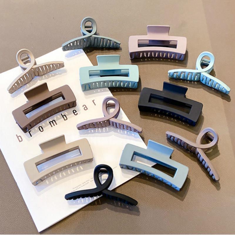 Korean Temperament Hair Clip Square Clip Simple Hair Pin Matt Color Hair Clips for Women sepit rambut 韩国时尚简约气质鯊魚夾发夹