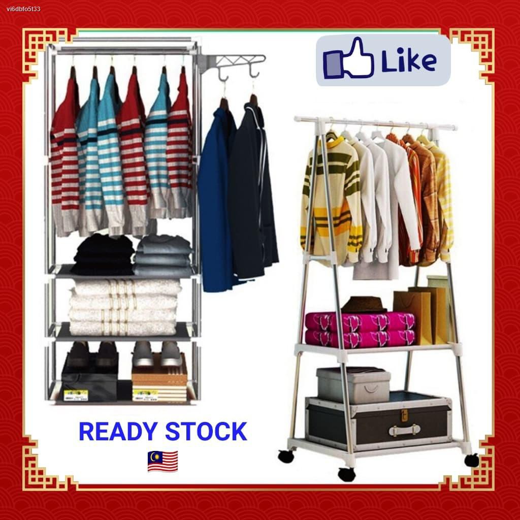 Low Price Rak Besi Sangkut Pakaian Ampaian Baju Jemuran Almari Kain Kabinet Seluar Beg Topi Serbaguna Beroda Shopee Malaysia