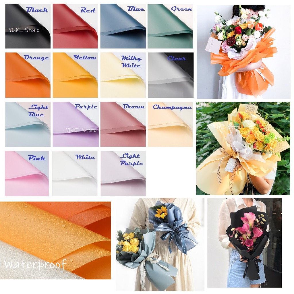 2 pcs Colorful Flower Wrapping Paper Bouquet Packaging Gift Wrapper