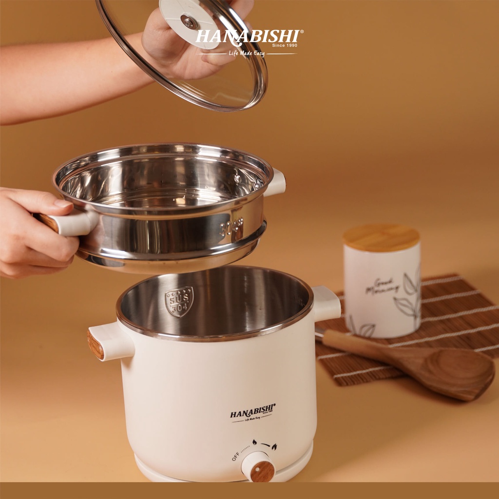 Hanabishi Multi Cooker S/Steel Pot with Steamer 1.5 L HA1315 Shopee Malaysia