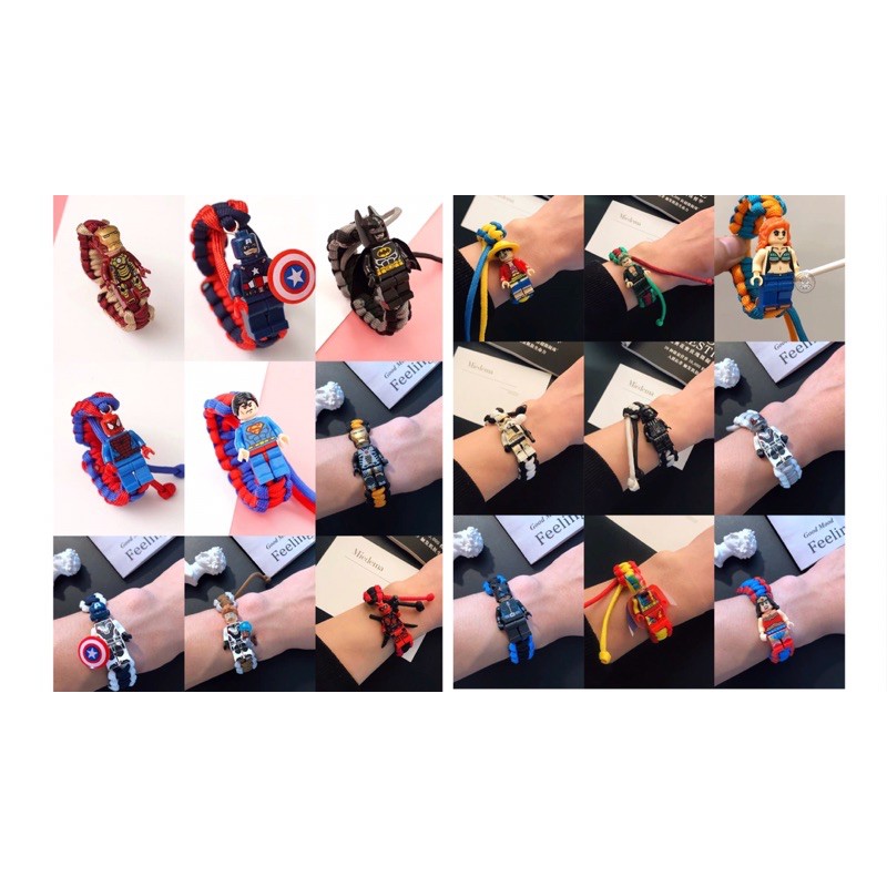 [READY STOCK MSIA] Super Hero, Star War & One Pieces Lego Minifigures Paracord Bracelet