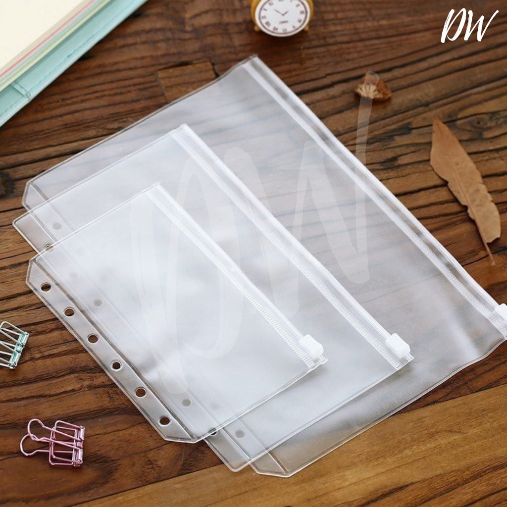 [DW] A5/A6 Clear PVC Waterproof Bag 6 Hole Notebook Planner Accessories