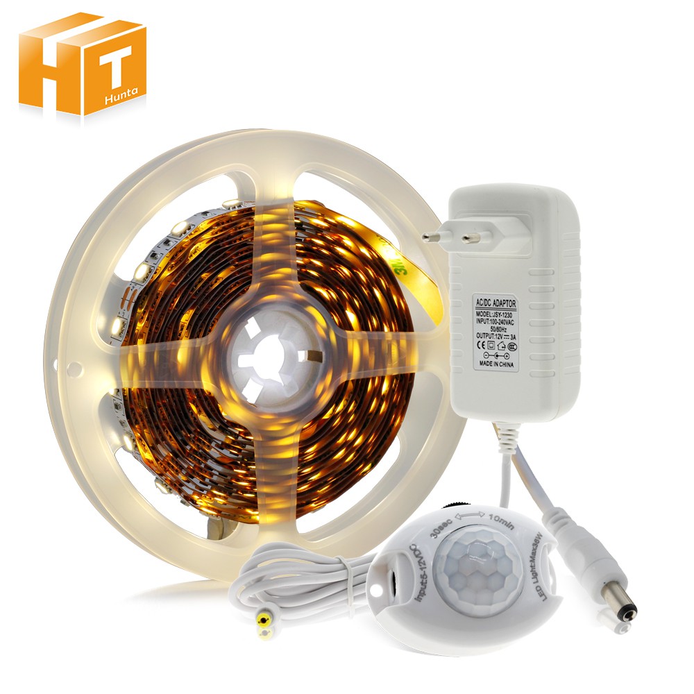 Led PIR Sensor Strip Motion Activated Bed Light Battery Operated Warm