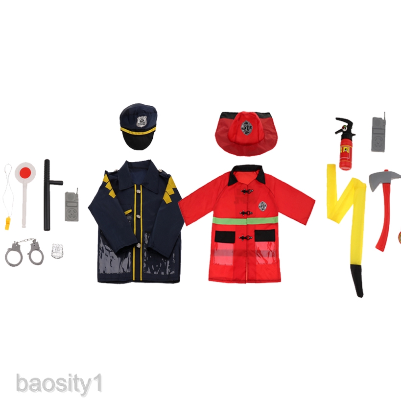 Baosity1 Pack O F 2 Sets Kids Simulation Fire Man Police Man Role Play Costume Clothes Tools Accessories Set Dress Up Halloween Party Cosplay Toy Shopee Malaysia - fire simulator roblox police sim