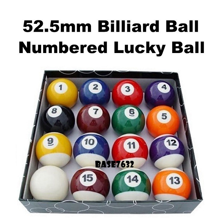 52.5mm 52mm 2 1/15 inch 16pcs Set Lucky Ball Snooker Billiard 