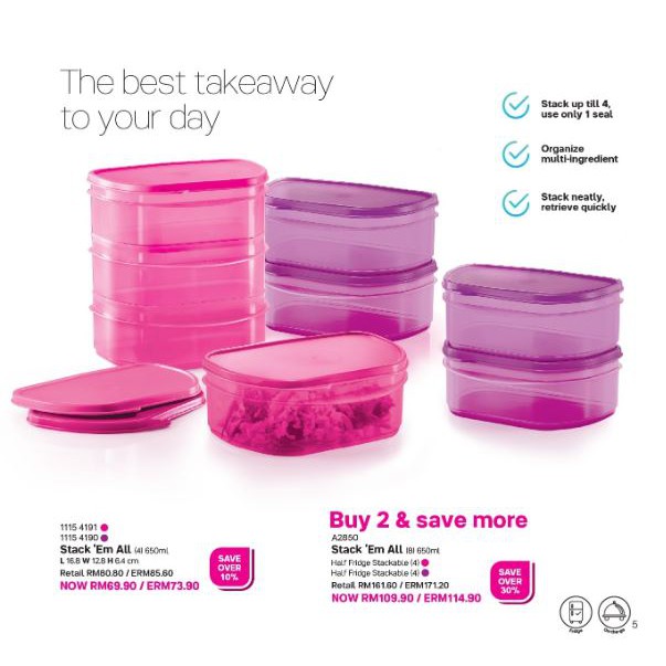 (New) Tupperware Stack 'Em All (4pcs)