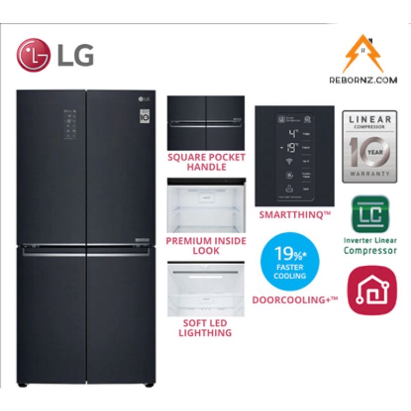 LG Multi Doors Refrigerator 464L GNB22FTQPL Shopee Malaysia