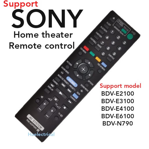SONY Home Theater Remote Control BDVE2100 BDVE3100 BDVE4100 BDV