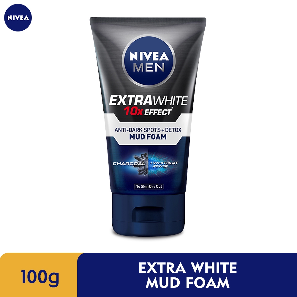 NIVEA Men Cleanser Extra Whitening Mud Foam (100g) | Shopee Malaysia