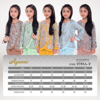  Baju  Kurung  Lace Budak  Amanina 2785A 2 XS XXL Baju  Raya 