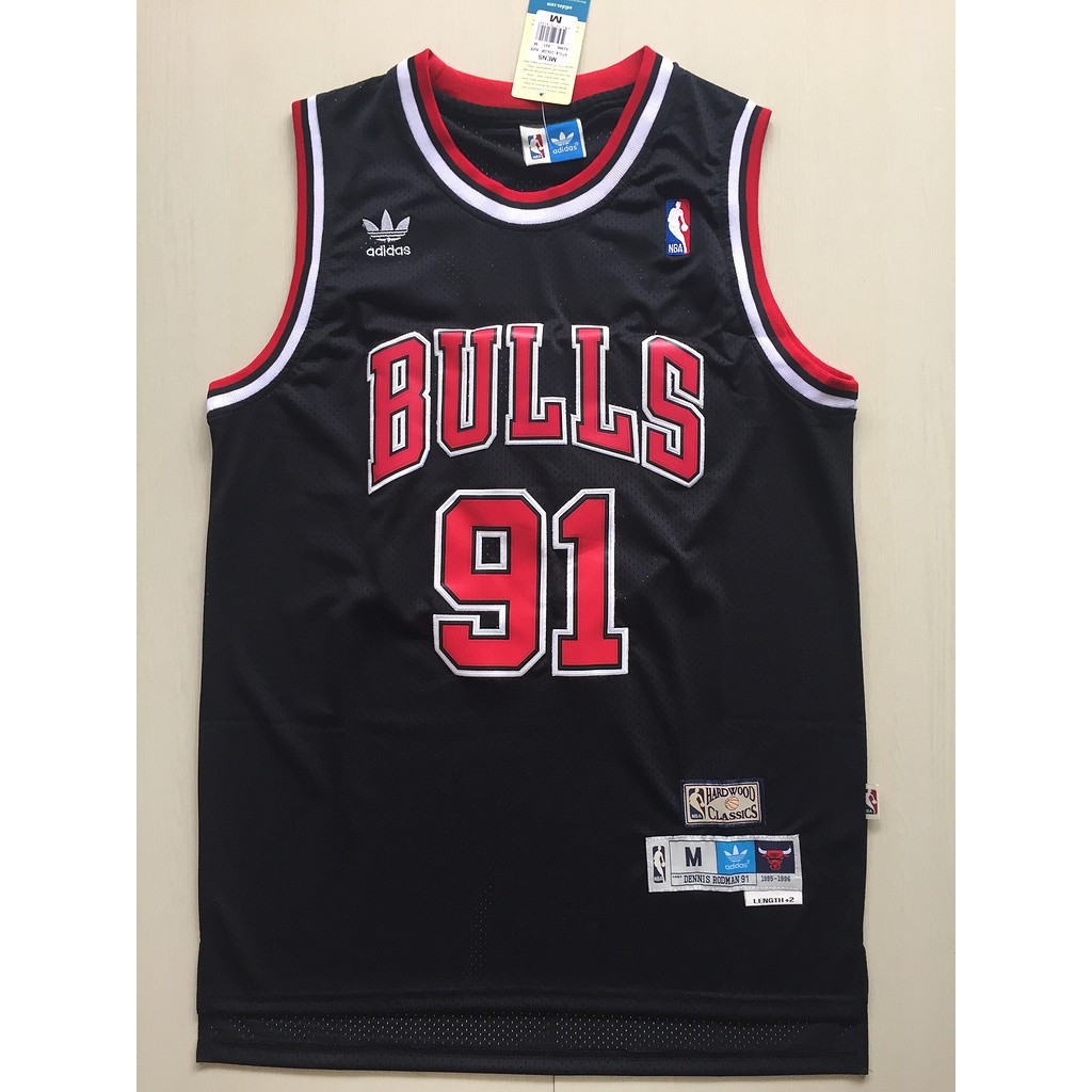 L BULLS 91 RODMAN CHICAGO 黒 adidasアディダス