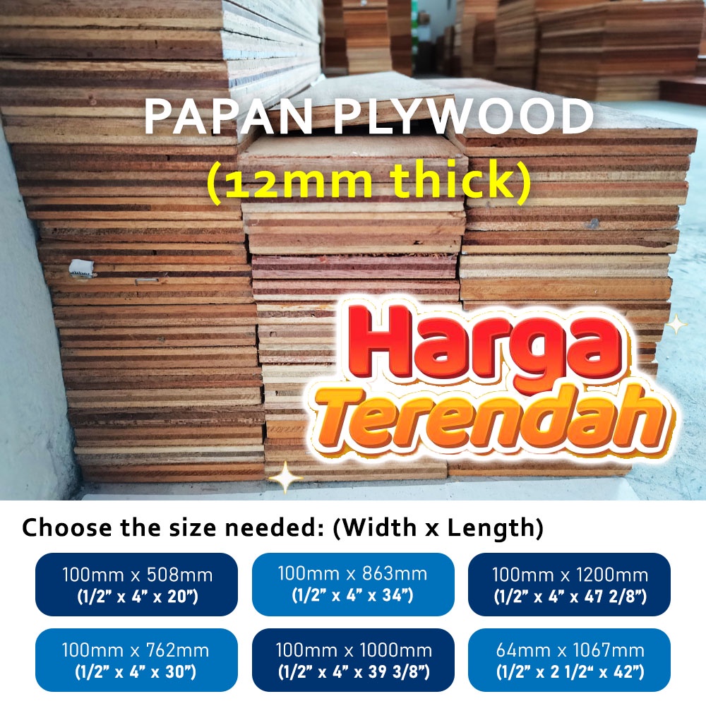 12mm Papan Plywood Diy Kayu Timber Wooden Panel Kayu Papan Lapis Plywood Sheet Papan Kayu Perabot Solid Ply Wood Board Shopee Malaysia