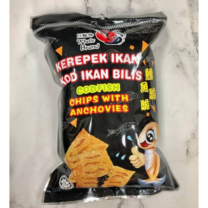 Buy 巨鲸牌 鳕鱼脆脆 Kerepek Ikan Kod Ikan Bilis Whale Brand Codfish Chips With Anchovies Seetracker Malaysia