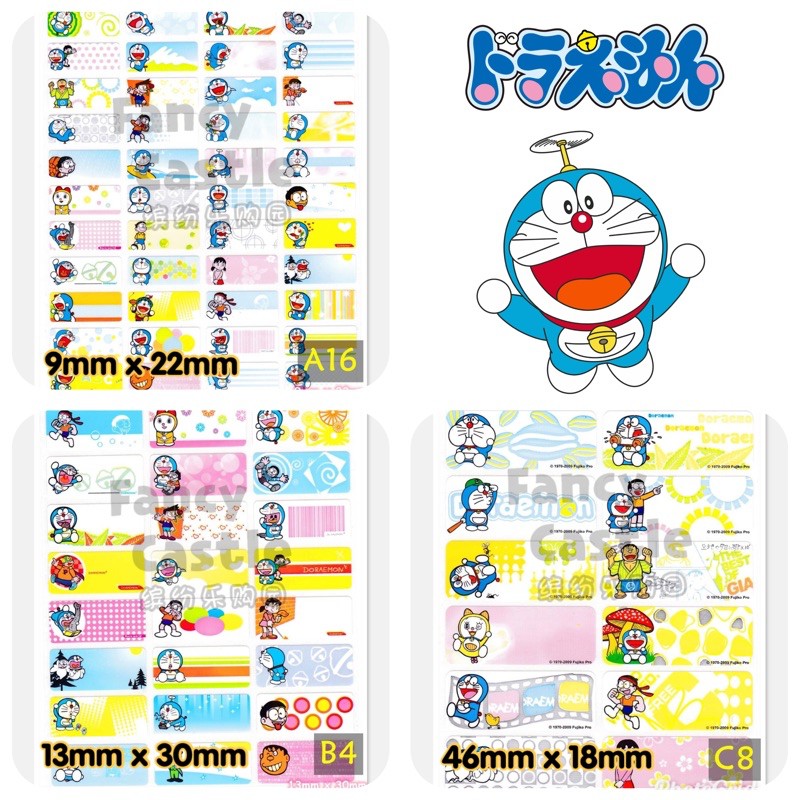 Doraemon Cartoon Name sticker | Shopee Malaysia
