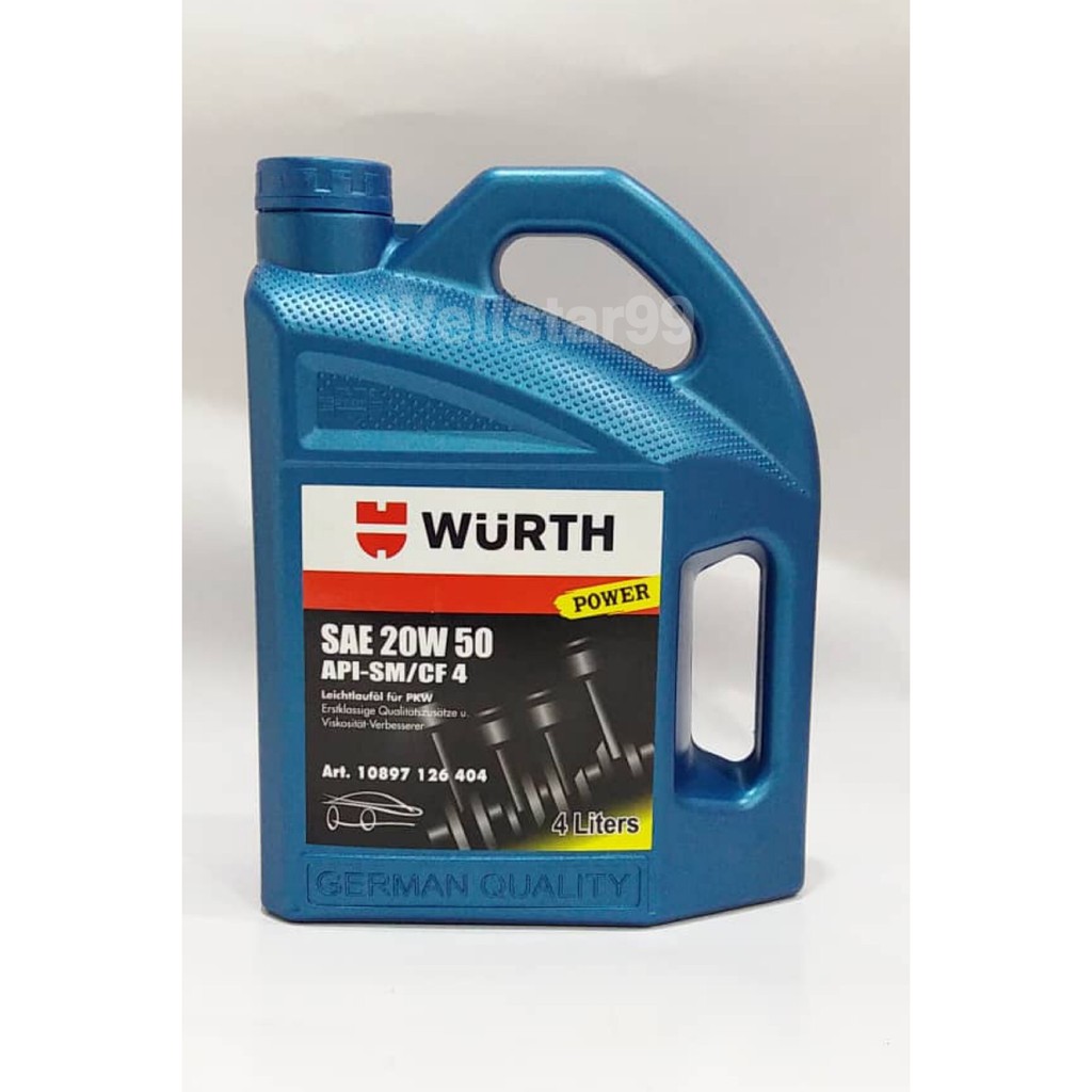 Wurth Triathlon Power 20w50 Mineral 4L Engine Oil Shopee Malaysia