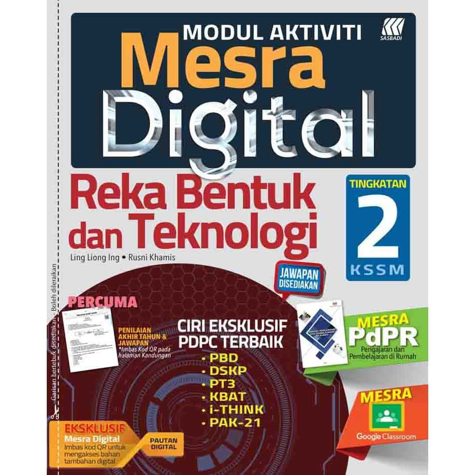St Sasbadi Buku Latihan Modul Aktiviti Mesra Digital Kssm 2021 Reka Bentuk Dan Teknologi Rbt Tingkatan 2 Shopee Malaysia