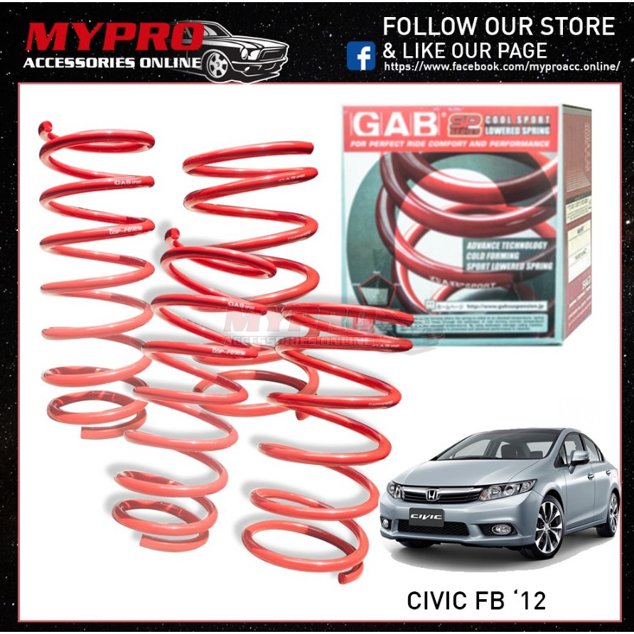 Best Honda Civic Fb 12 15 Gab Sp Spring Sport Lowered Spring Shopee Malaysia