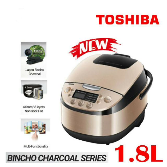 Toshiba 1.8L Digital Rice Cooker 4.0mm/8-Layer JAPAN BINCHO CHARCOAL POT RC18DR1NMY