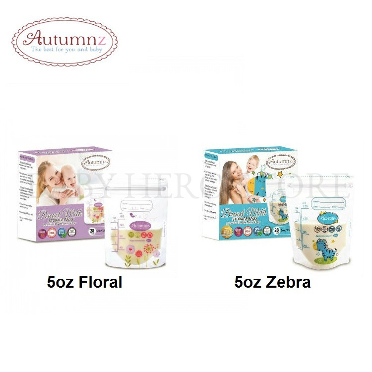 Autumnz 5oz Zebra Double Ziplock Breastmilk Storage Bag Plastik Simpan Susu Breast Milk Storage Plastic Bag Shopee Malaysia