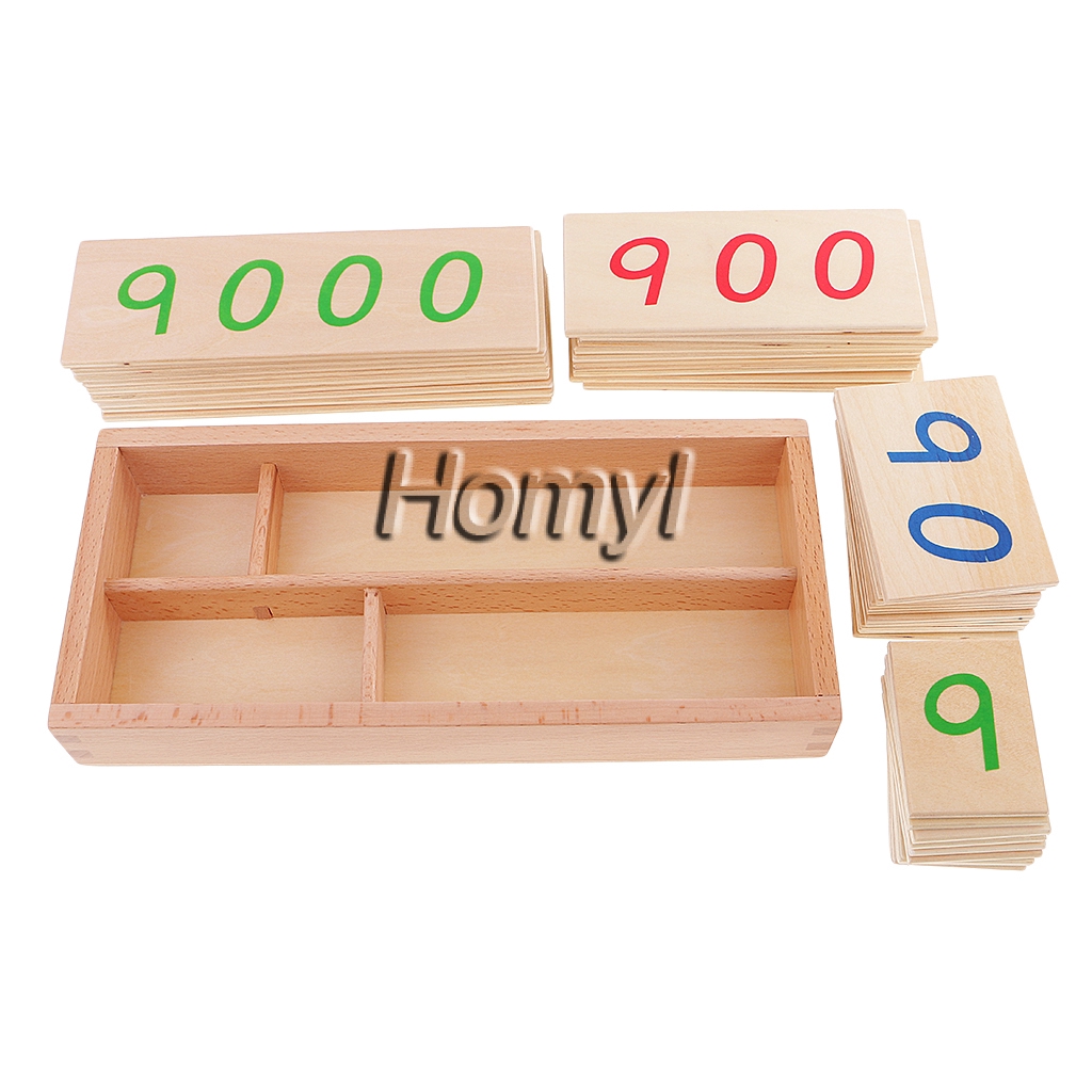 EG_ LN_ Montessori 1-9000 Number Cards Big Kids children Preschool Math Learning 