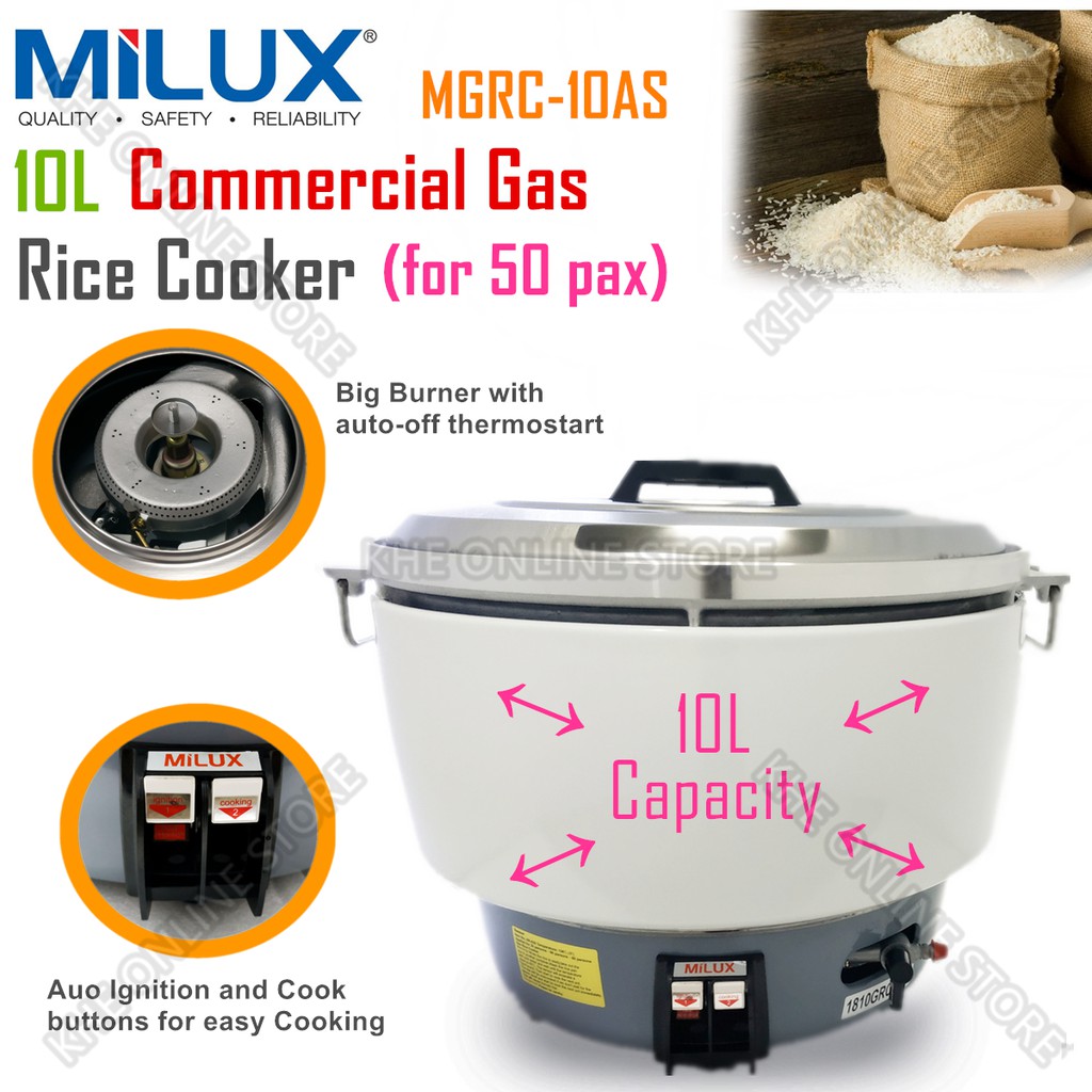 Milux Commercial Gas Rice Cooker 10L For 50 persons MGRC-10AS
