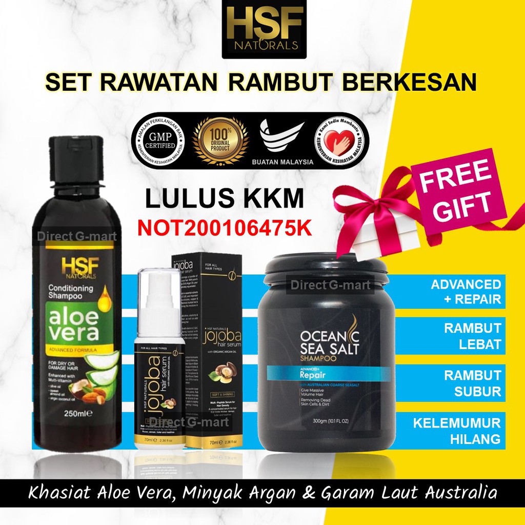 Set Original Hsf Set Rawat Kawal Rapi Lebat Shampoo Rawat Masalah Kulit Kelemumur Gatal 6307