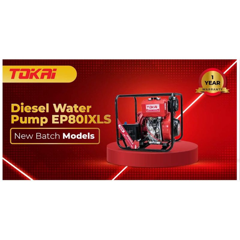 TOKAI JAPAN BRAND Diesel Engine Water Pump EP80IXLS 3 inches (battery