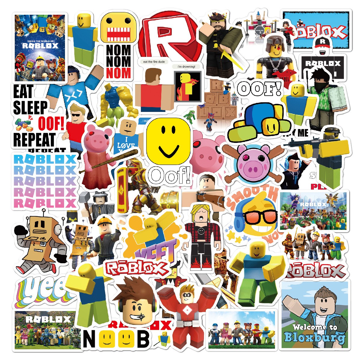 50pcs Game Roblox Stickers Waterproof Diy Laptop Skateboard Bike Luggage Decals Shopee Malaysia - cm punk roblox decal