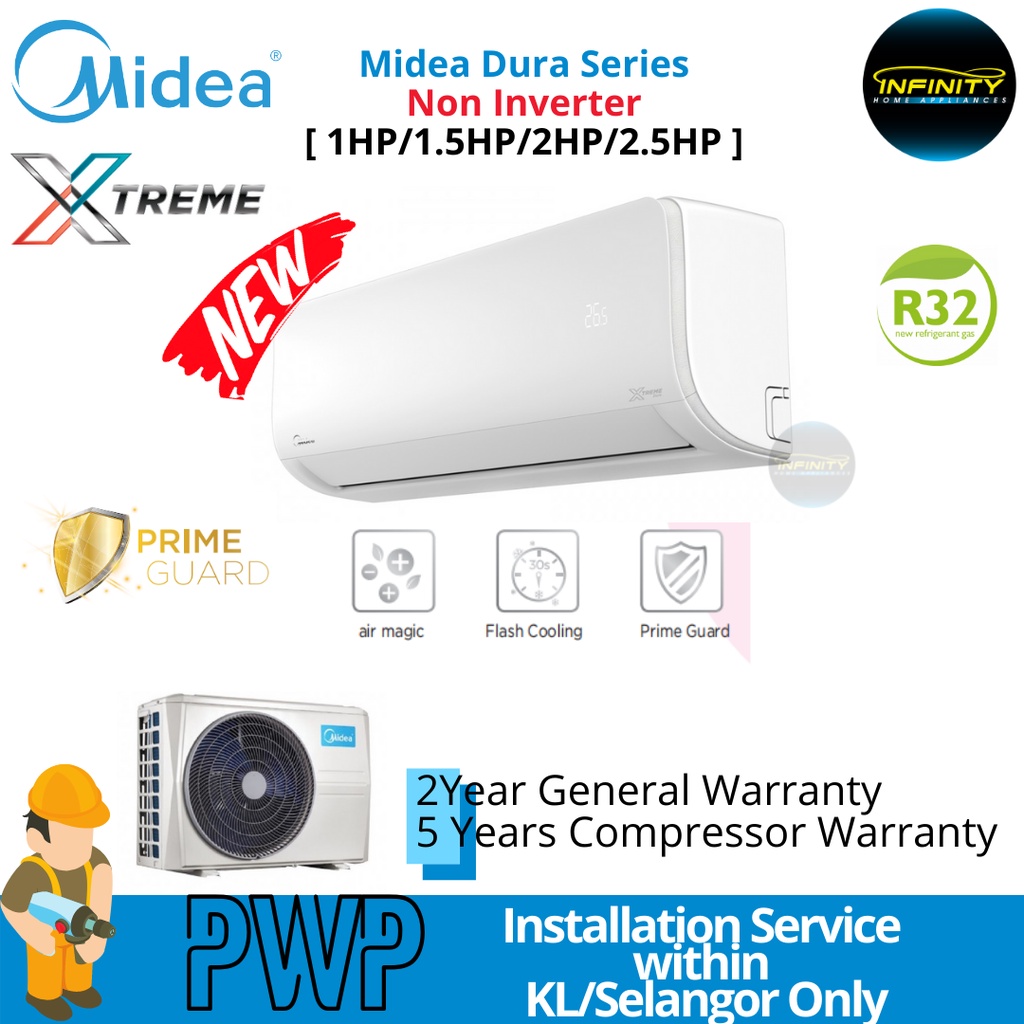 Midea Air conditioner New R32 1HP, 1.5HP & 2HP (MSXD09CRN8) Super