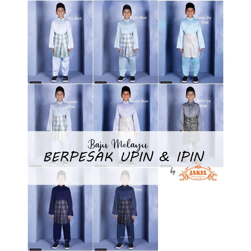  Baju  Melayu Upin Ipin Jakel Baju  Melayu Budak Baju  Raya 