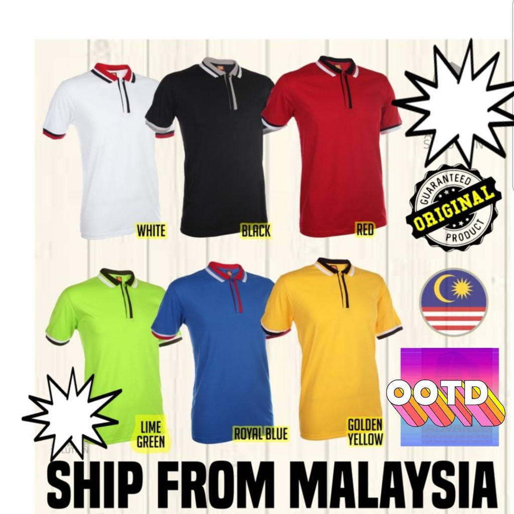 BAJU POLO COLLAR T-SHIRT / PLAIN BLANK TEE UNISEX / OREN SPORT / BAJU ...