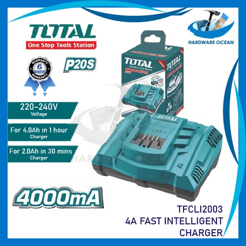 Total TFCLI2003 Lithium Battery Charger 4A Cordless Drill Battery