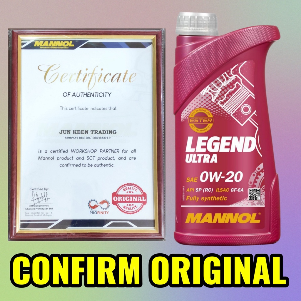 1L MANNOL Legend Ultra 0W-20 0W20 Fully Synthetic Engine Oil with Ester ...